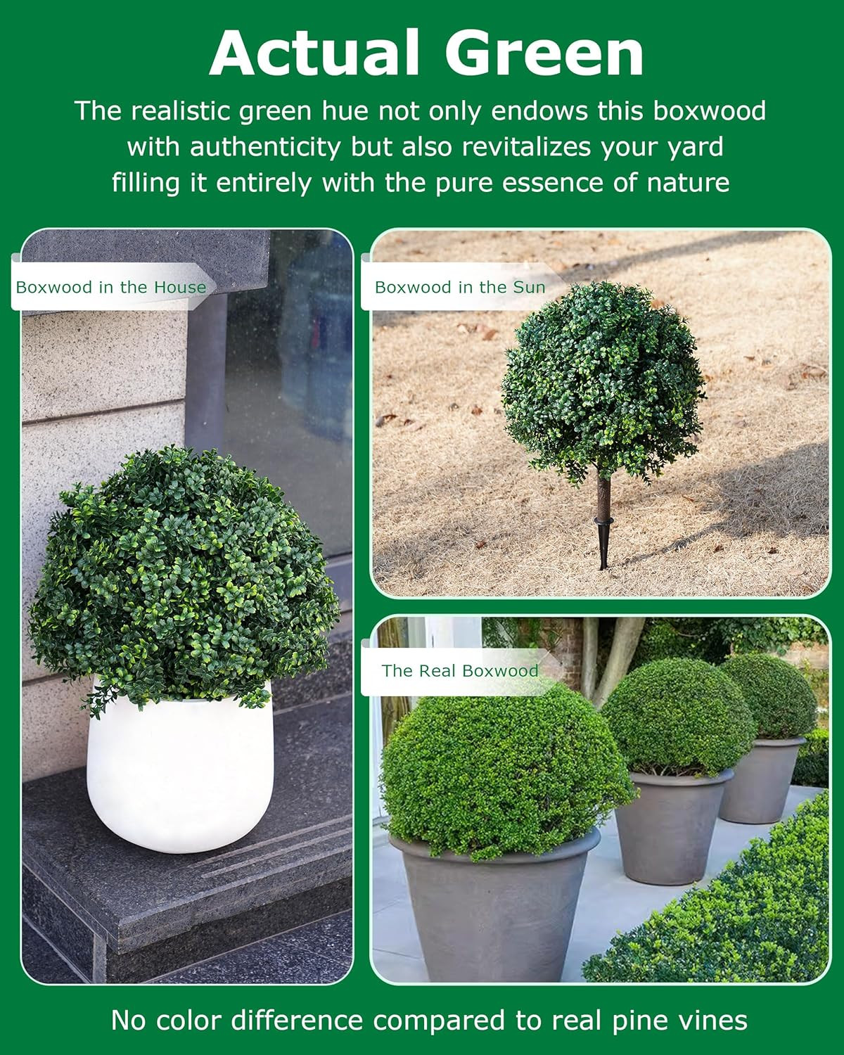 27.6″ UV Resistant Boxwood Topiary – 2 Pack Outdoor Faux Greenery Bushes