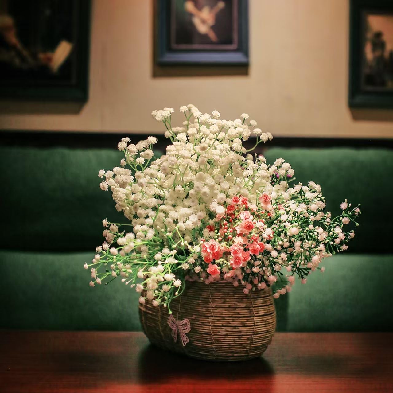 White Baby Breath Artificial Flowers Bulk Gypsophila Wedding Decor 100 PCS