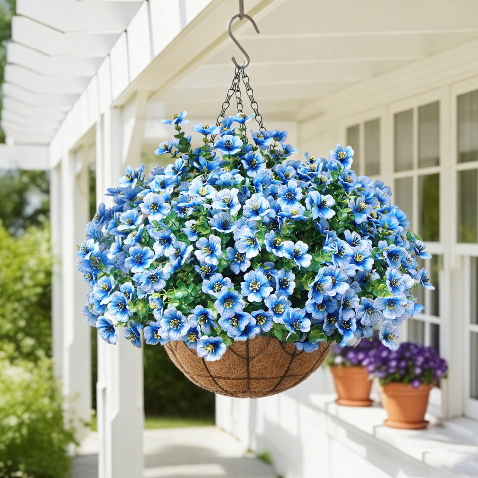 Artificial Flowers for Outdoors, 12 Bundles UV Resistant Artificial Outdoor F…