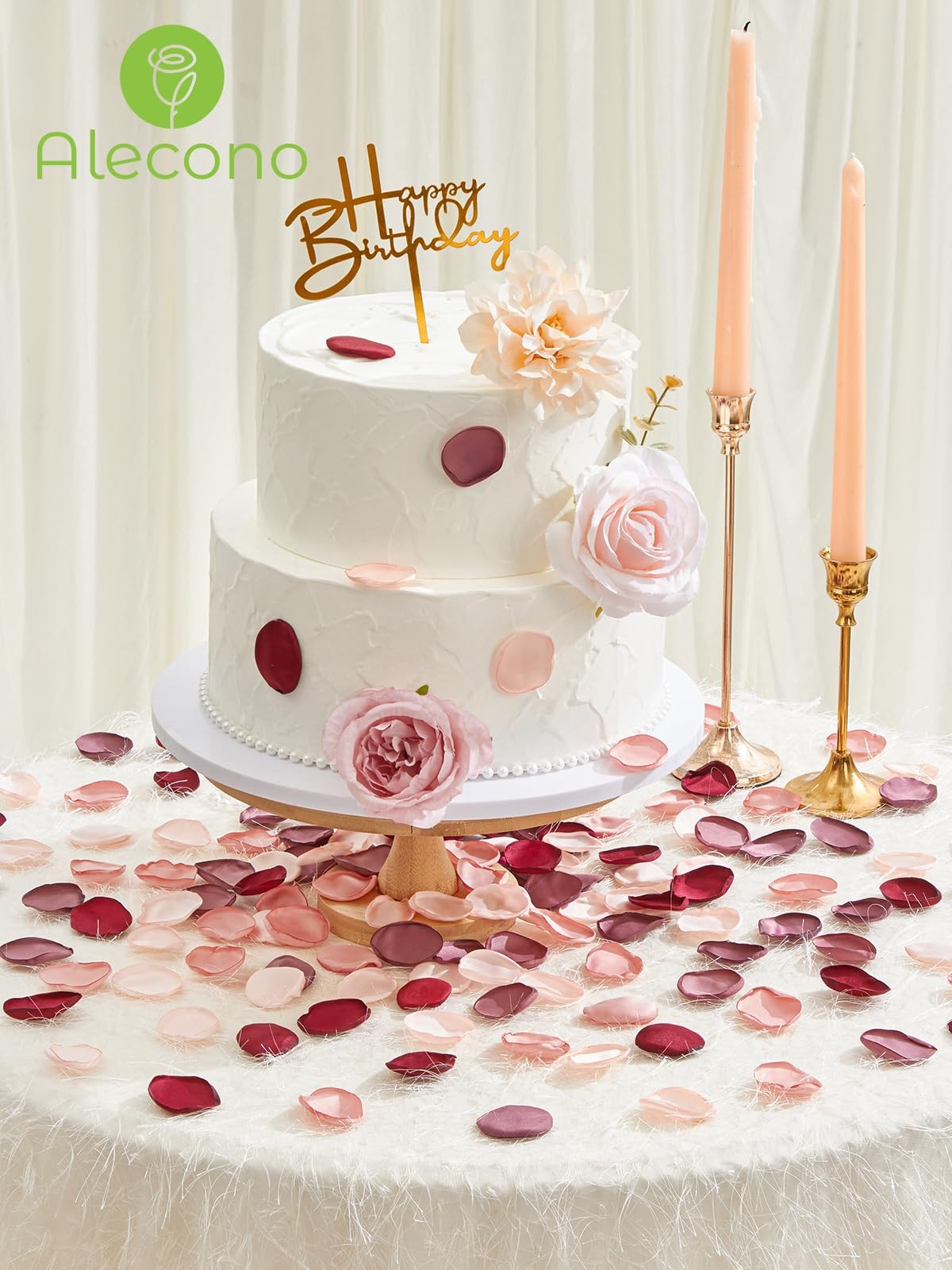 Silk Rose Petals Fake Burgundy Pink Flower Girl Basket Throw Wedding 1 PCS
