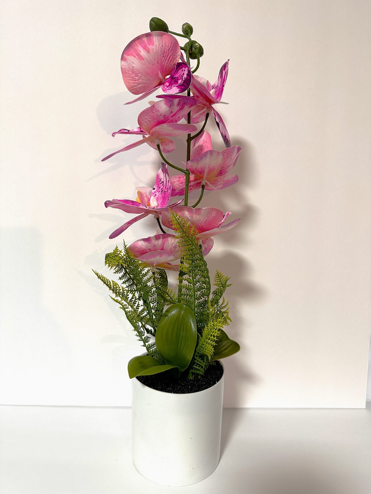 Artificial Flowers Potted Silk Orchid Faux Potted Flower Fake Phalaenopsis Decor