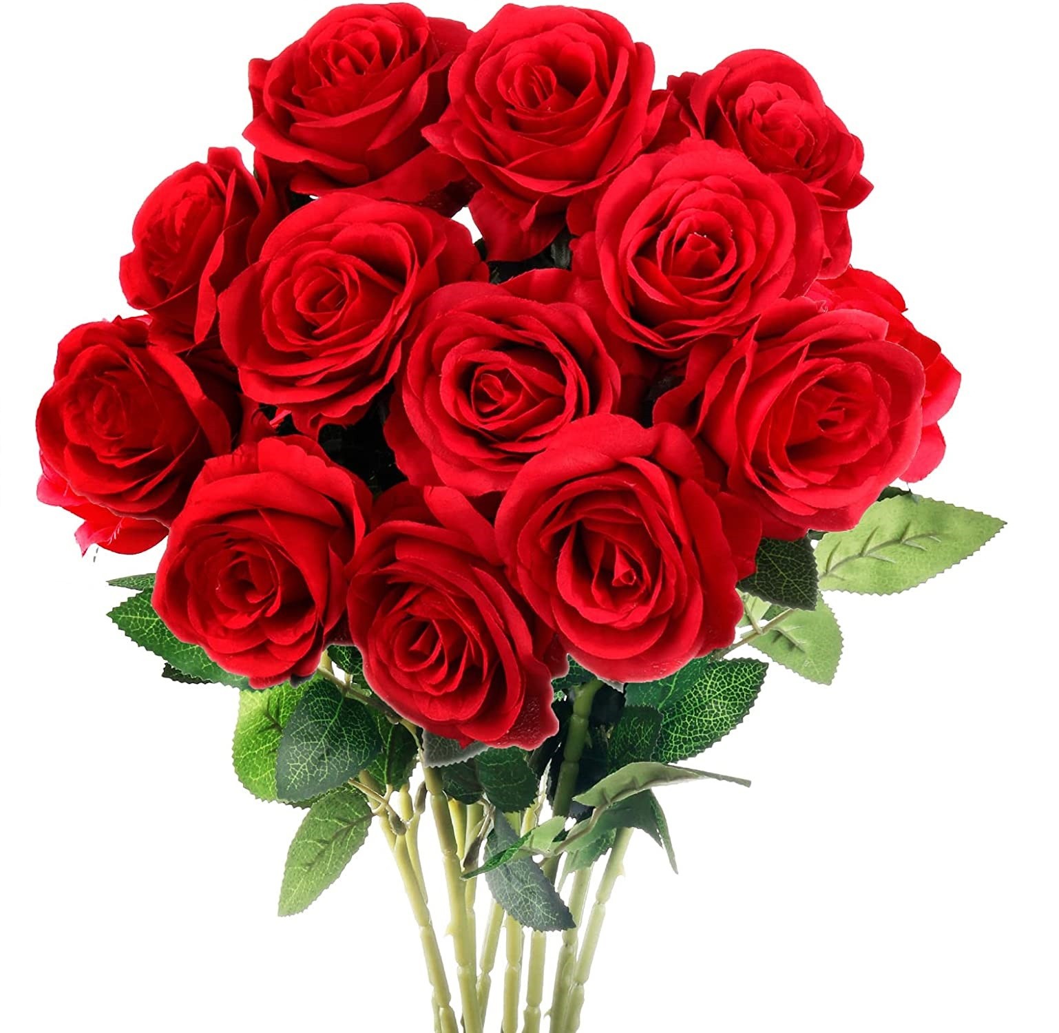 10/20x Fake Velvet Silk Red Roses Artificial Flowers Wedding Party Floral Decor