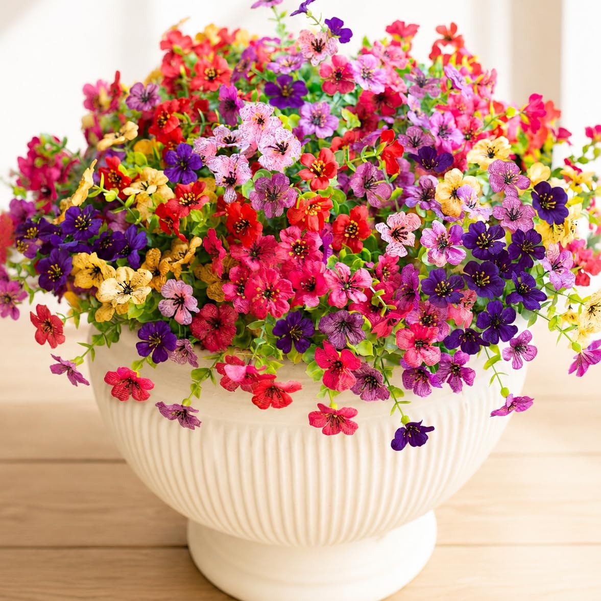 Artificial Daisy Flowers for Outdoors, 12 Bundles UV Resistant Faux Flowers w…