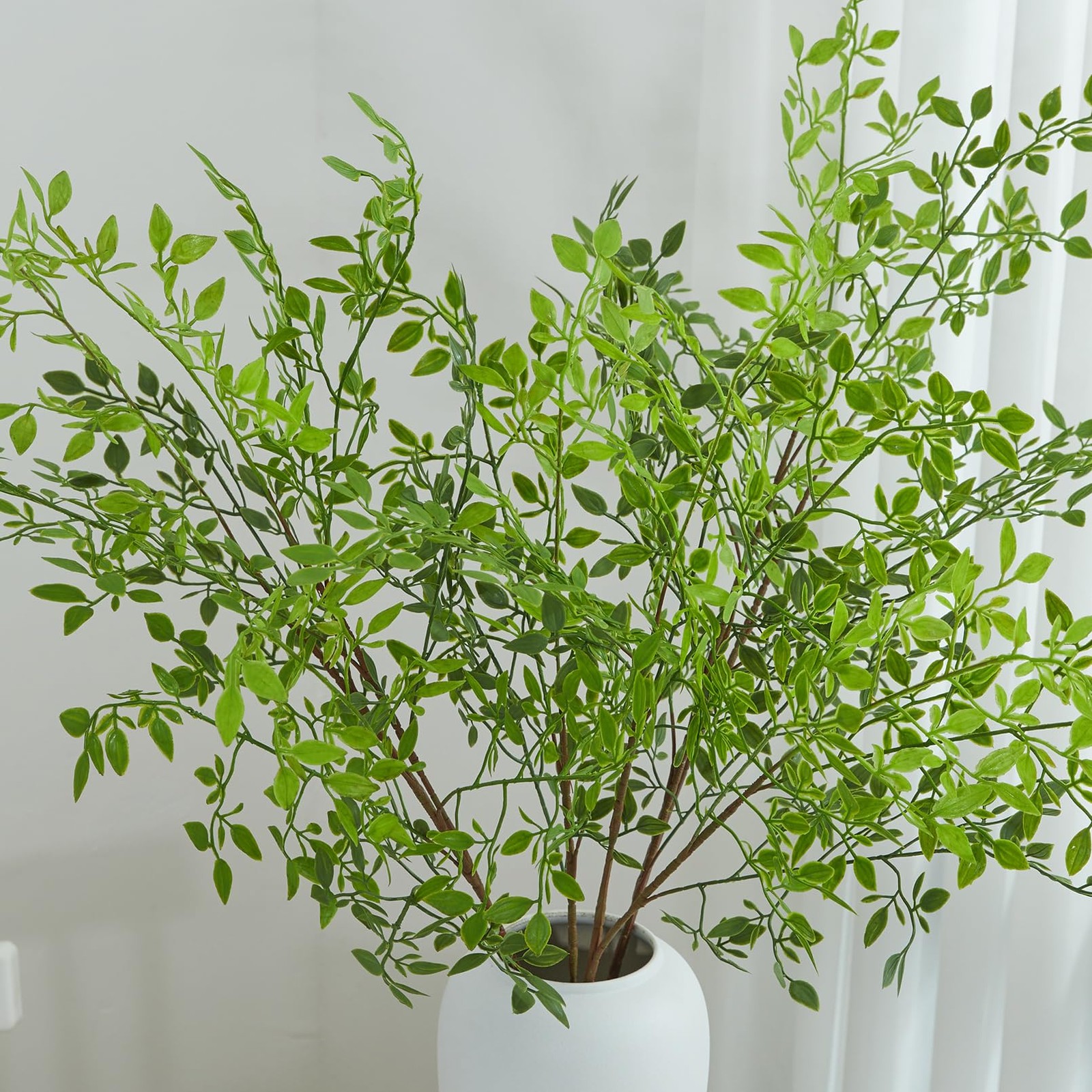 Artificial Nandina Branches Greenery Stems for Vase 43.3 Inch Faux Green Nand…