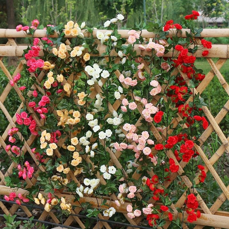 6Ft artificial flower vine wedding wreath with 69 rose vines, party decoration