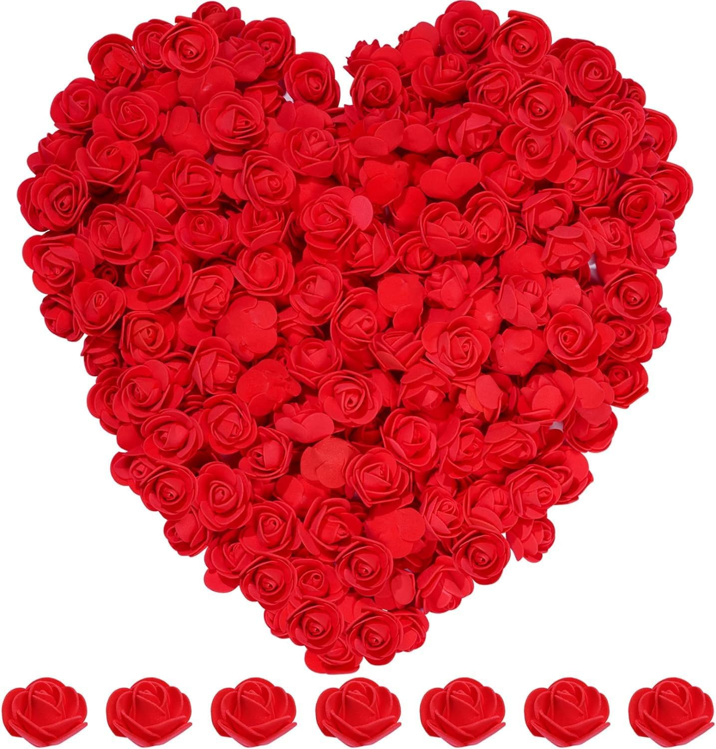 100pcs Mini Artificial Rose Artificial Fake Rose Head Mini Foam Artificial Rose