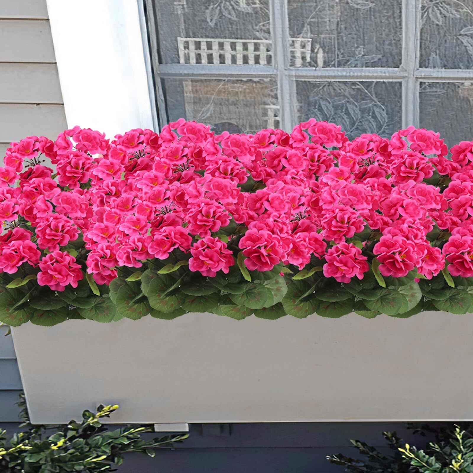3 Pcs Artificial Geraniums Flowers Silk Geraniums for Outdoors UV Resistant R…