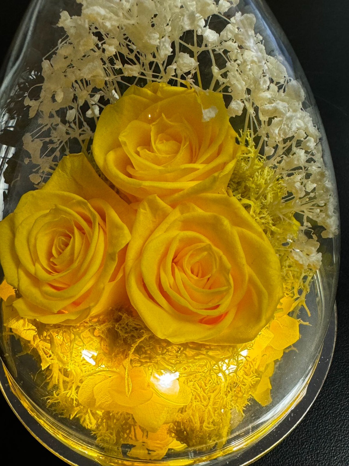 Mothers Day Mom Gift for her, Preserved Real Flower Rose in Large Glass Angel…
