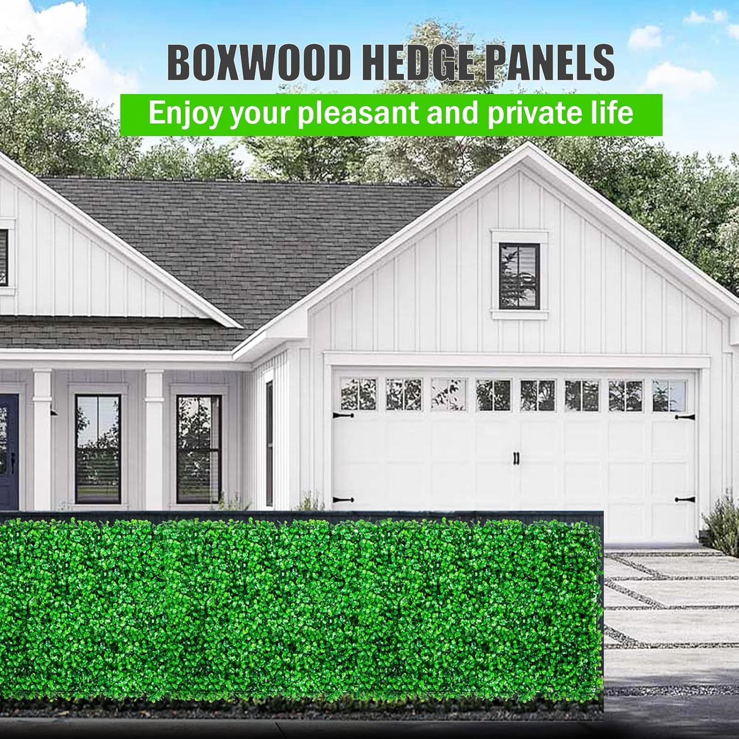 24PCS 24″x16″ Artificial Boxwood Mat Wall Hedge Decor Privacy Fence Panels Grass