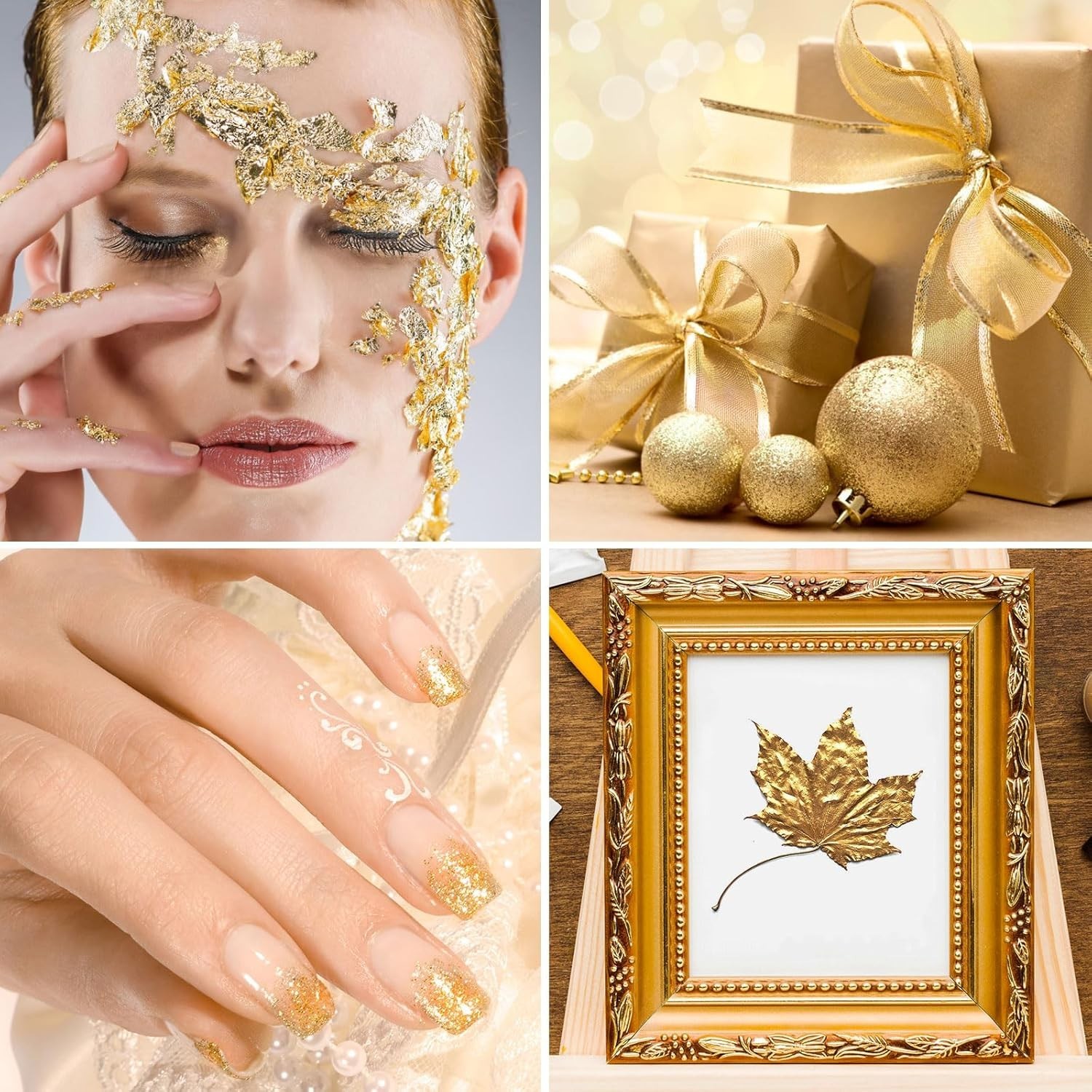 200 Hojas De Pan De Oro De Imitacion Para Artes, Manualidades Doradas, Decor NEW