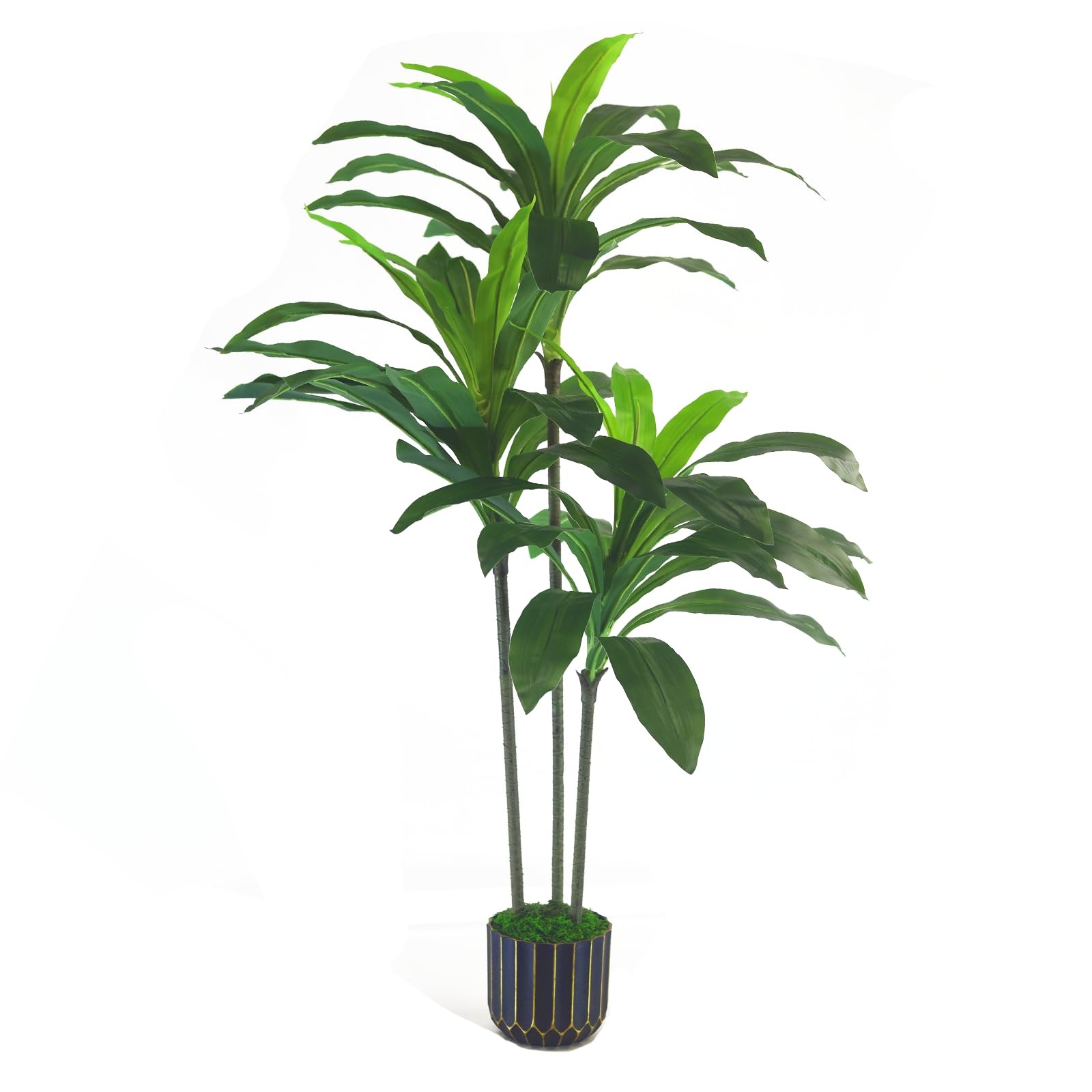 Artificial Plants Indoor – 4ft Artificial Dracaena Tree – Fake Tree Realistic…