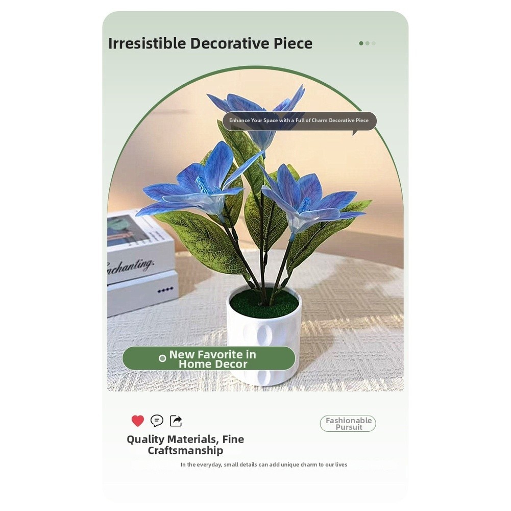 Artificial Magnolia Silk Flower For For TRIO Potted Plant Home Decor Wedding