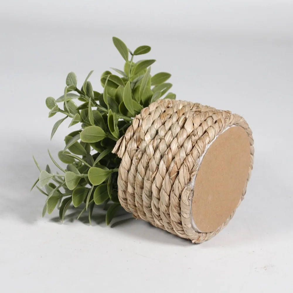Green Artificial Potted Plant Eucalyptus Grass 11cm Artificial Plants Plastic