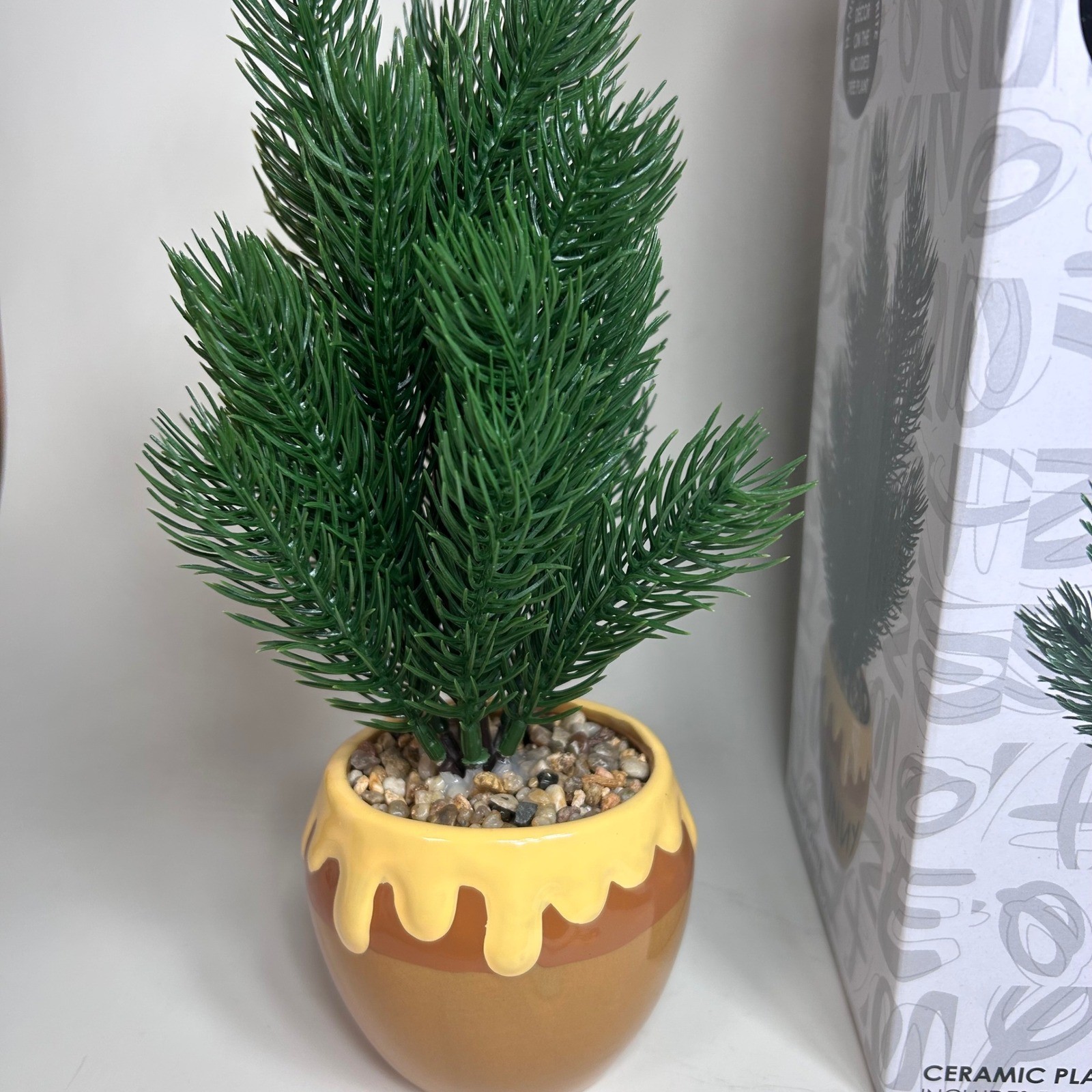 Disney Winnie the Pooh Hunny Pot Ceramic Planter Faux Pine Desk Tree New in Box