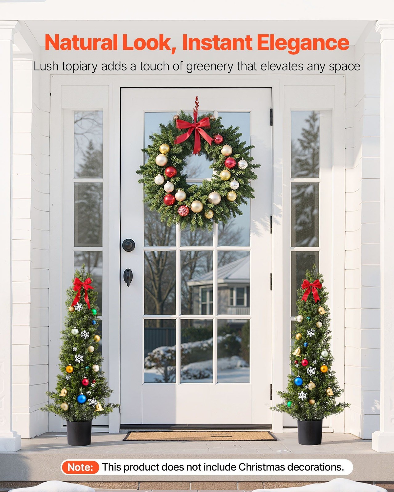 36in 2Pack Faux Topiary Trees Soft Touch PE Leaves Perfect for Garden Event