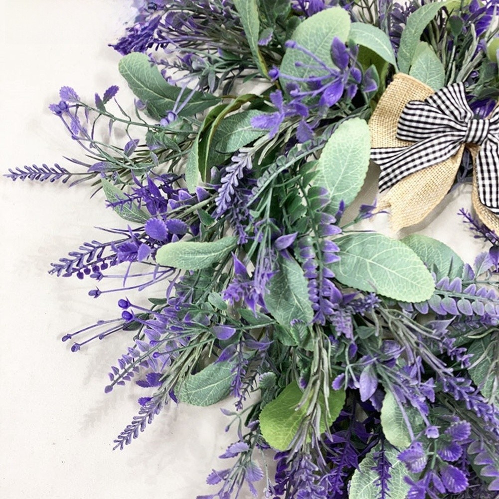 Artificial Lavender Heart Wreath for Wedding Party and Decorative Home Use 42cm
