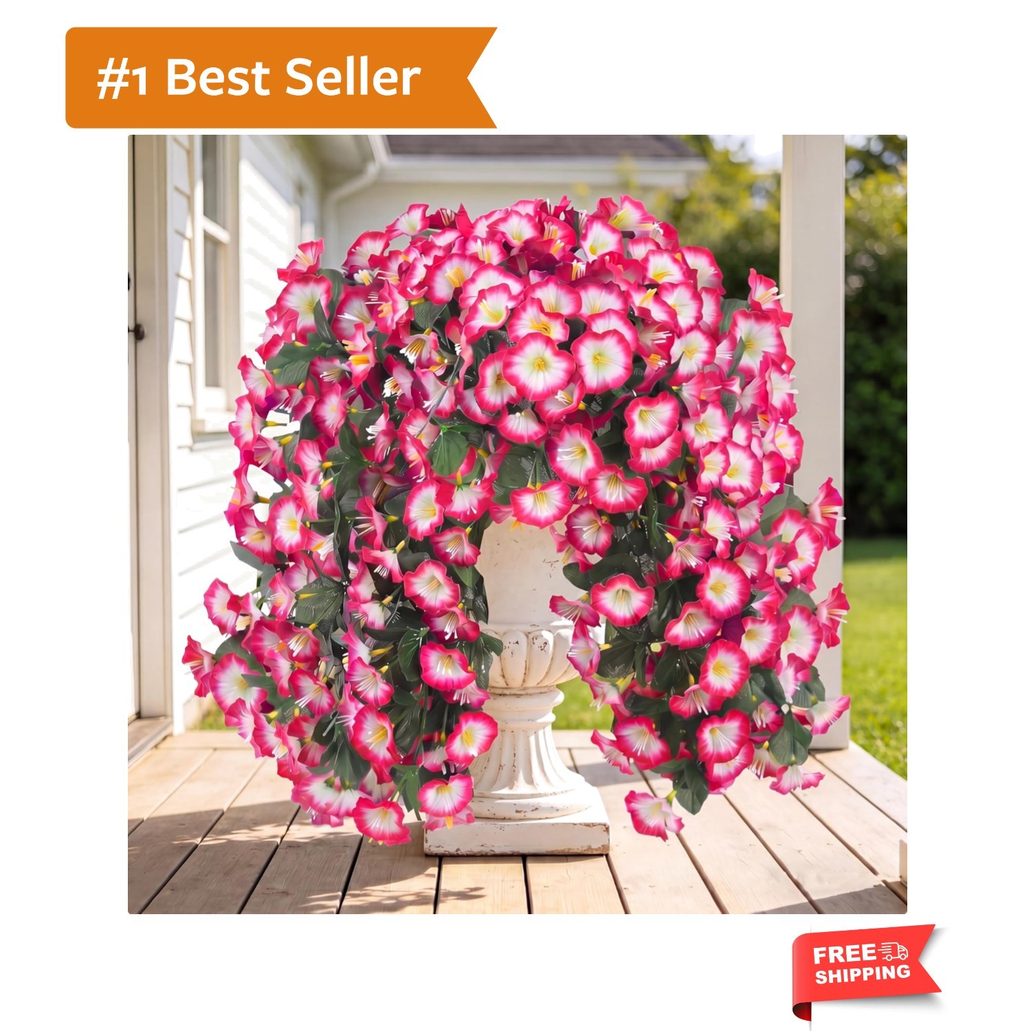 Artificial Fake Hanging Flowers Plants for Outdoor Outside Spring Summer Deco…
