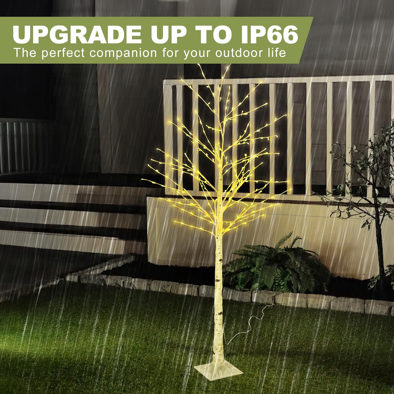 6FT Lighted Twig Birch Tree with Fairy Lights, 260 LED Birch Tree Lights with…
