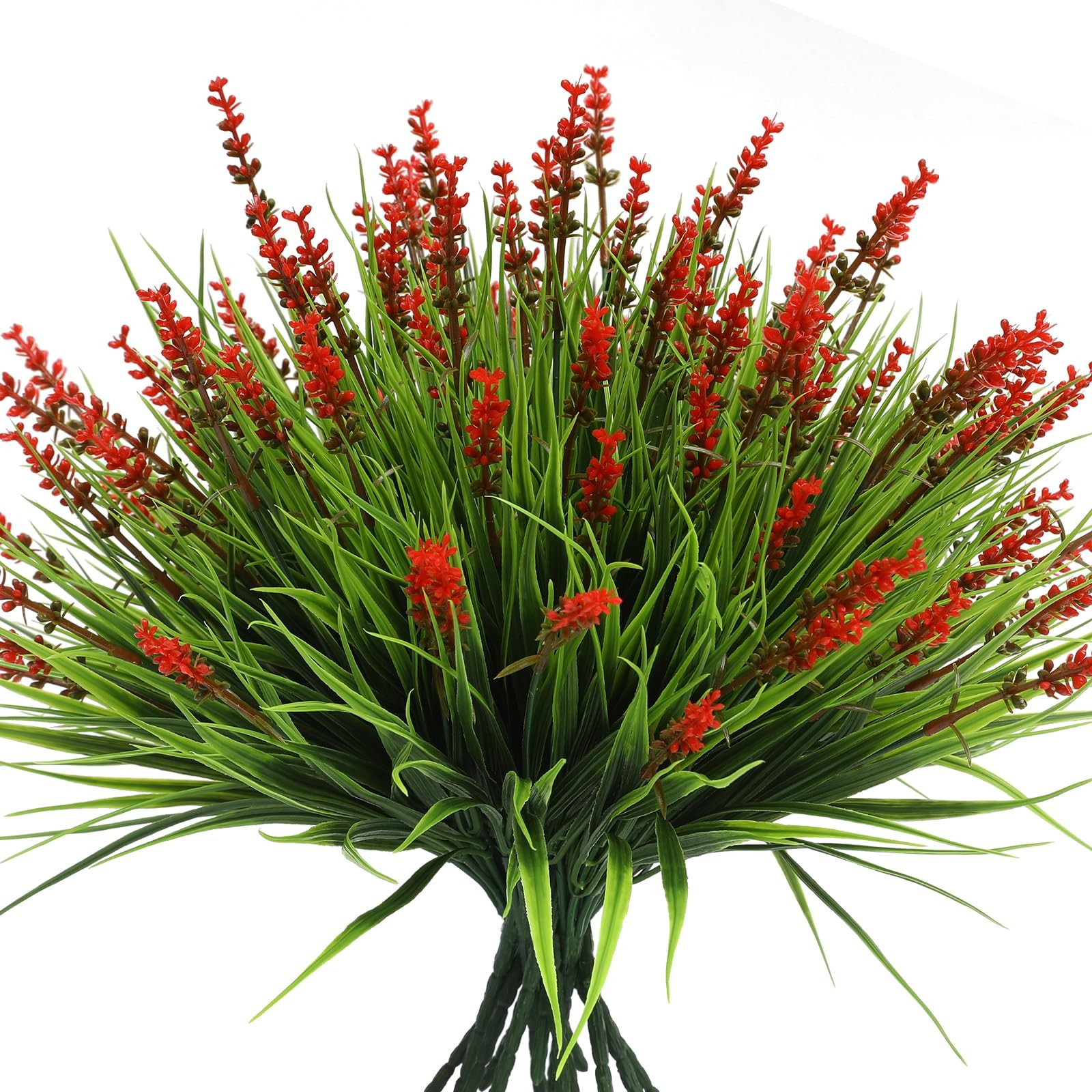 alyptus Artificial Flowers Outdoor 12 Bundles Fake Plants Outside Red Flower …
