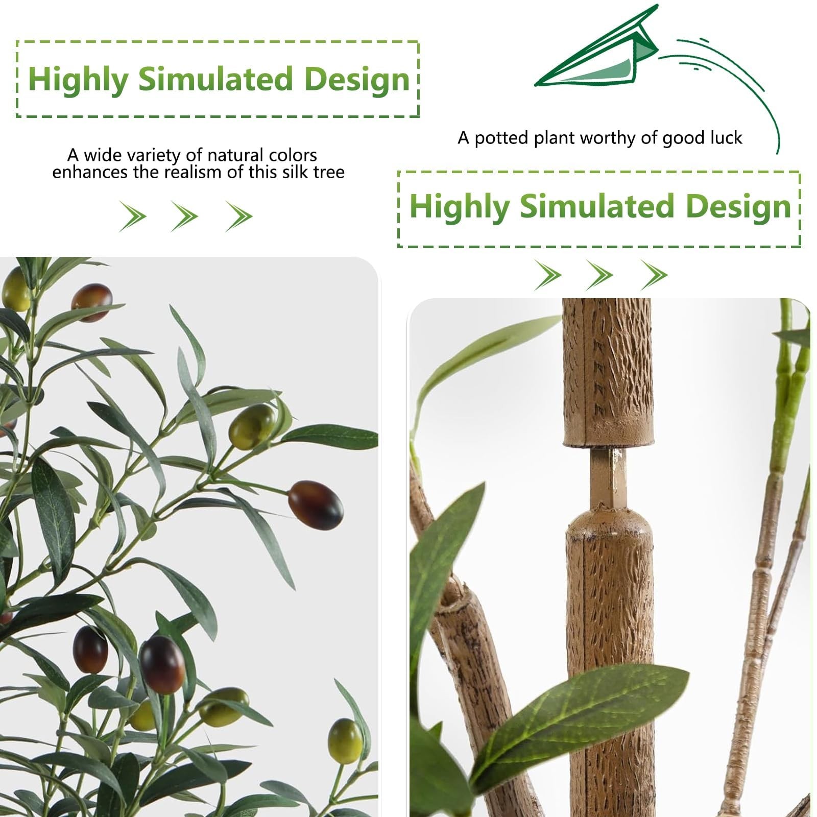 6Ft Artificial Olive Tree with Moss & Basket – Indoor Tall Faux Olive Tree in…