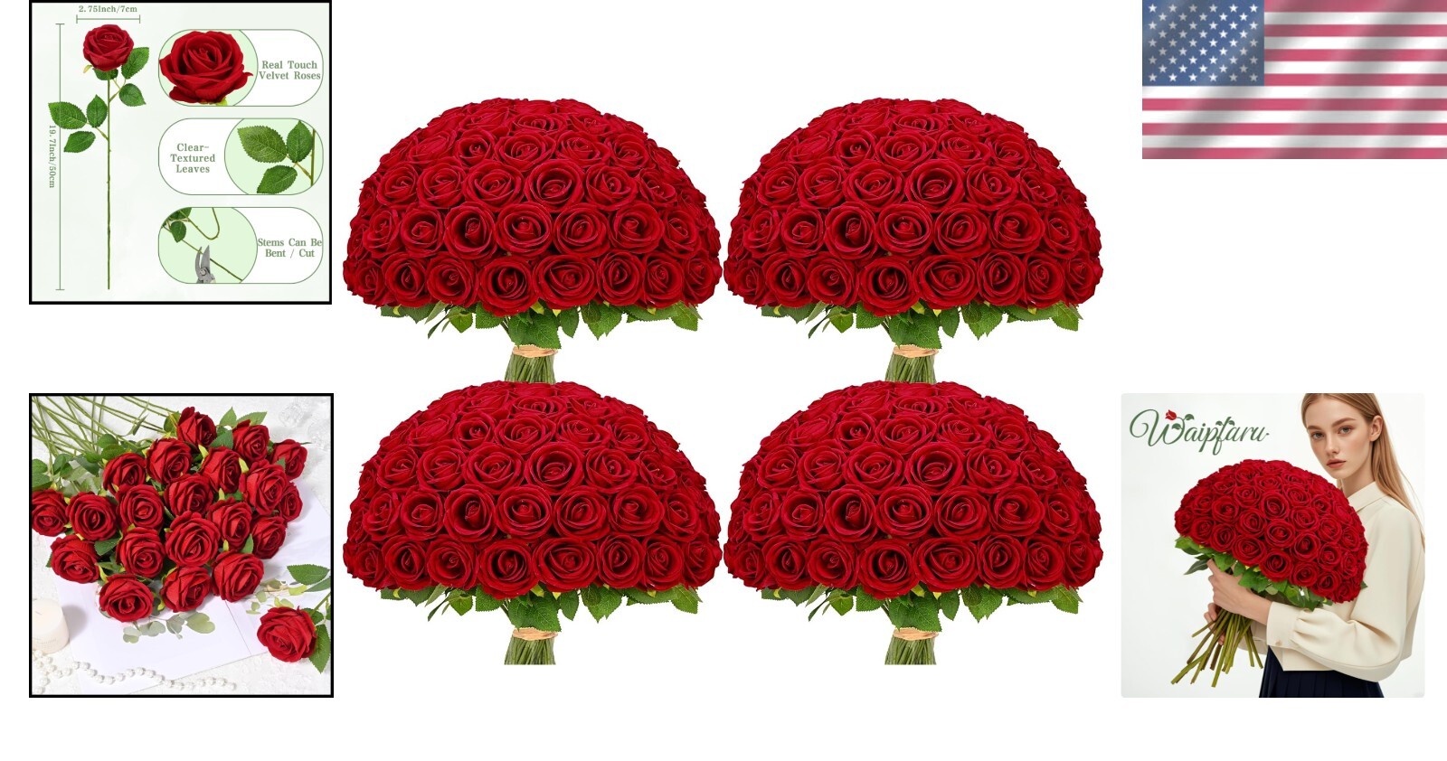 100-Pc Red Velvet Roses with Wrapping Paper – Perfect for Every Occasion