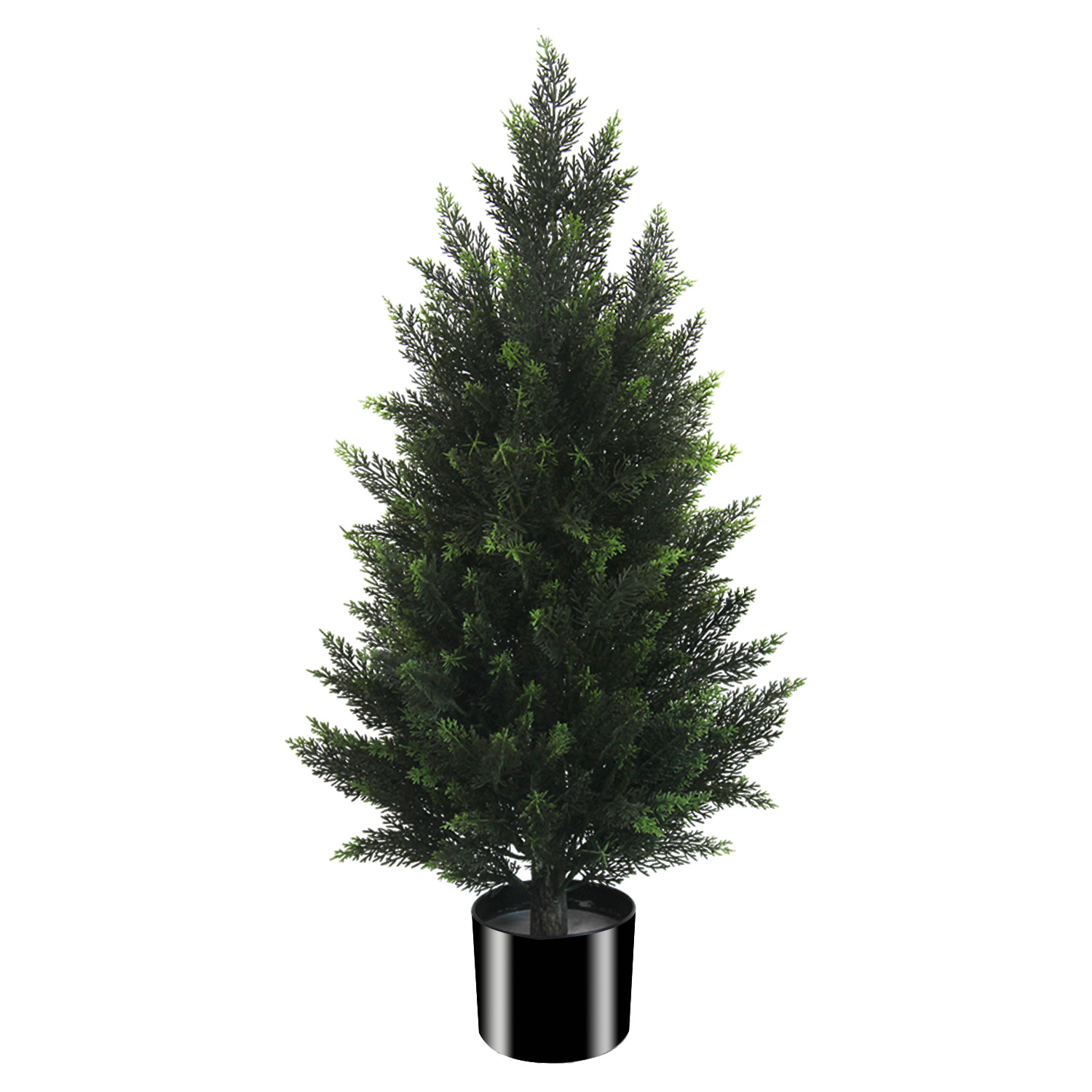2 Pack 90cm Dense Foliage Artificial Cypress Tree Potted Evergreen Topiary house