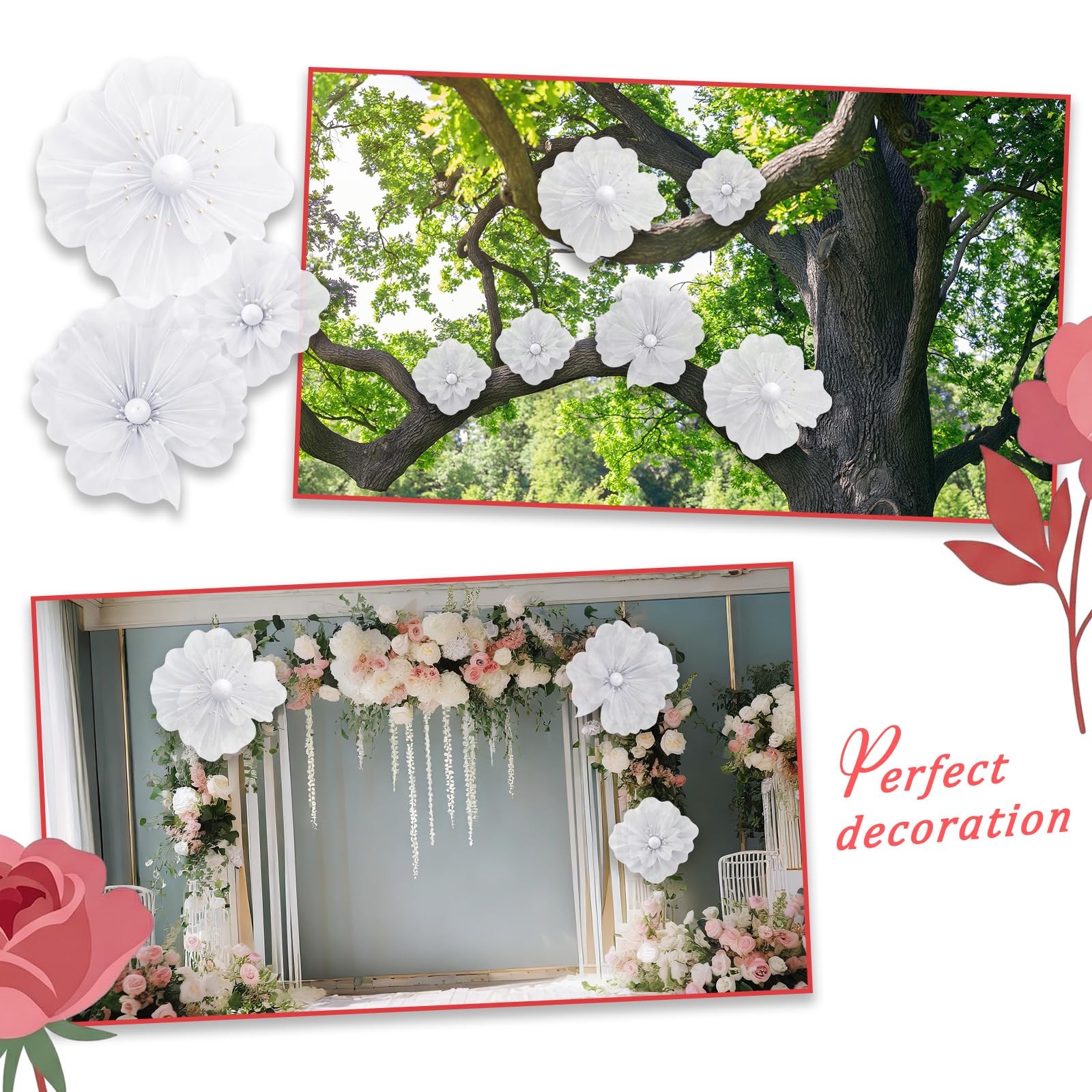 Giant Artificial White Daisy Flowers Wedding Home Party Decor 12/16/20 Inch