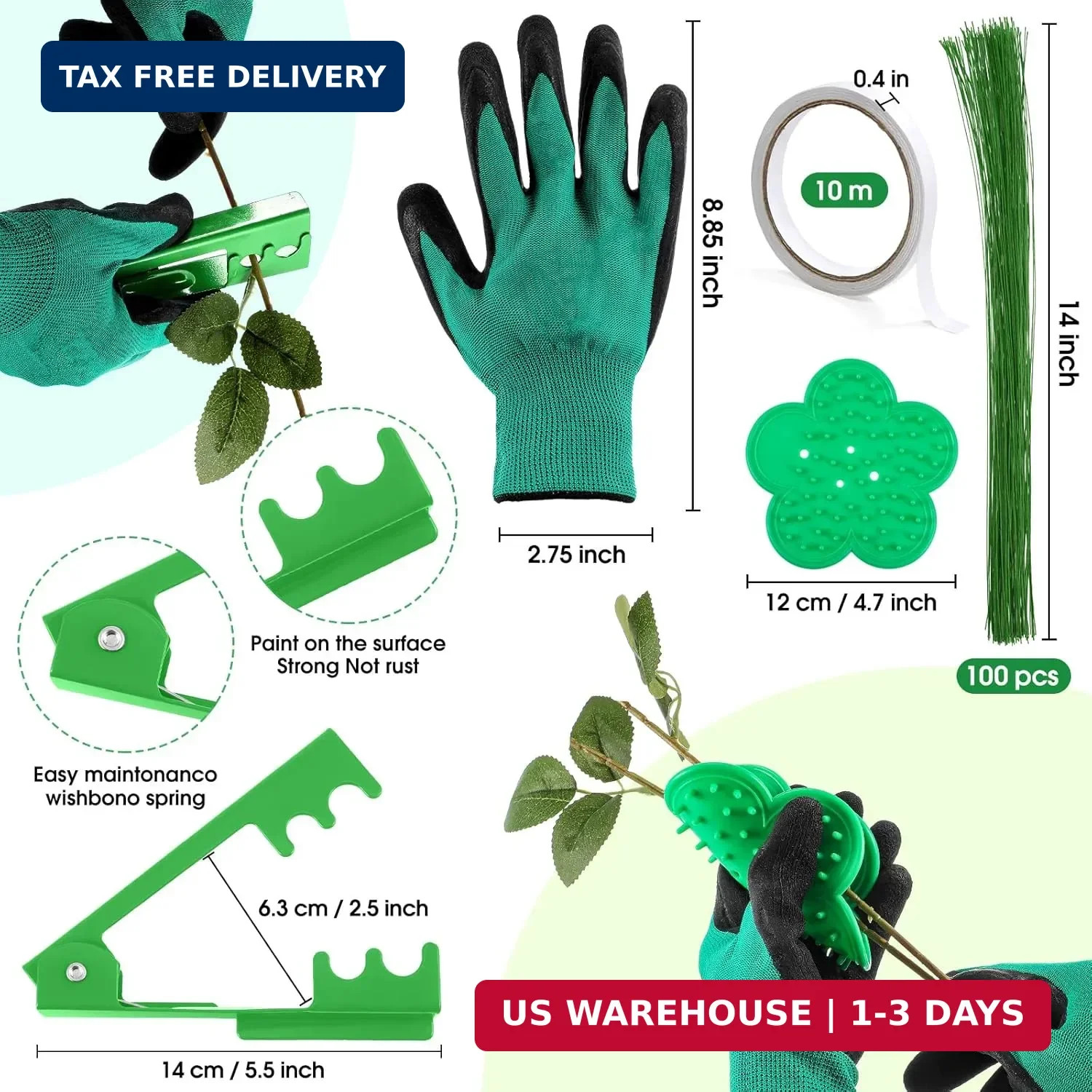207 Pcs Flower Arrangement Supplies Florist Garden Tool Gift Kit for Women Inclu