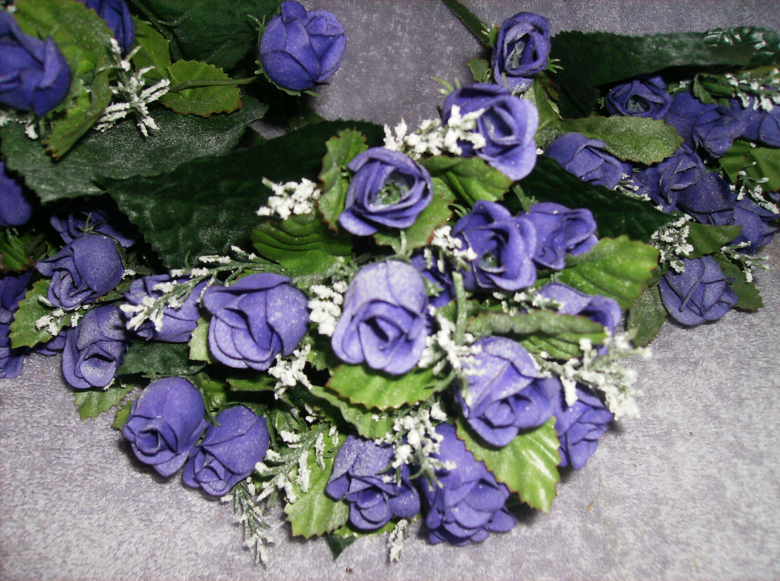 6 PLUSH BUSH PURPLE ROSES SILK SATIN POLY 10″ HIGH EACH ARTIFICIAL BOUQUET #17