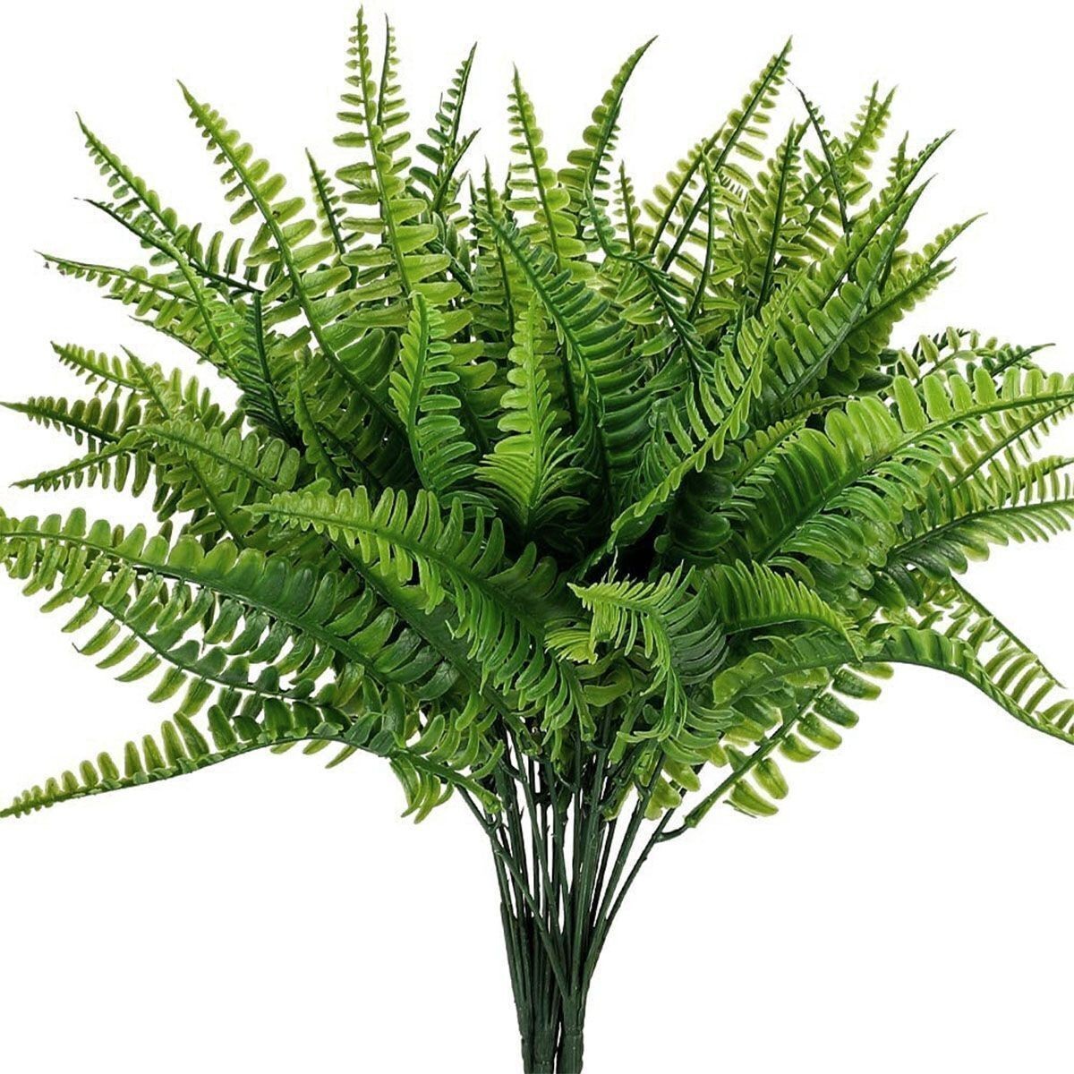 1/2/5X Plastic Lifelike Artificial Fern Foliage Bush Plants Outdoor Decor 2021