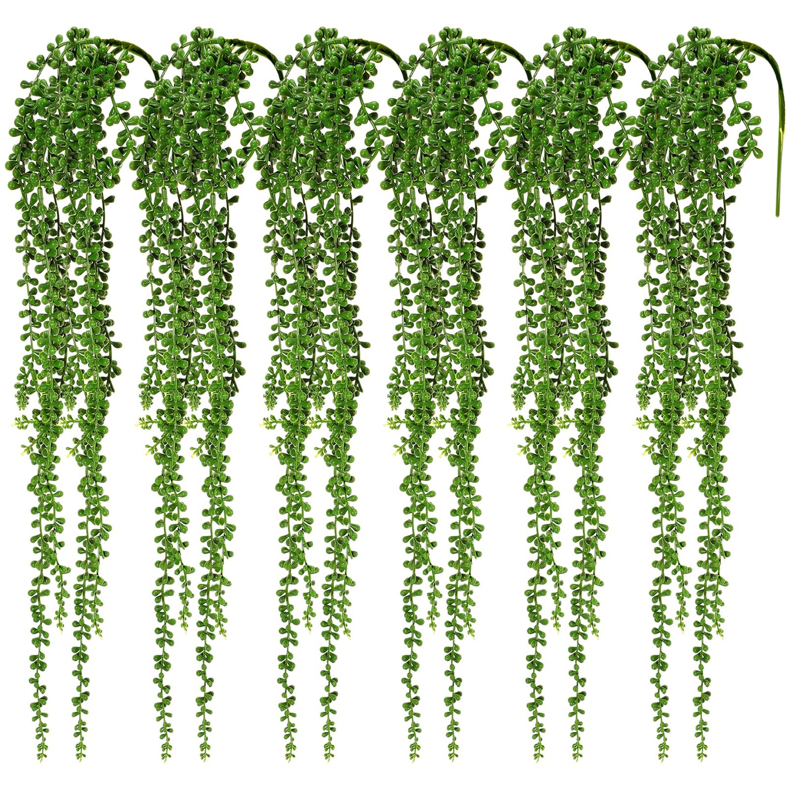 6 Pcs String of Pearls Plant Artificial Hanging Succulents Plants,Fake String…