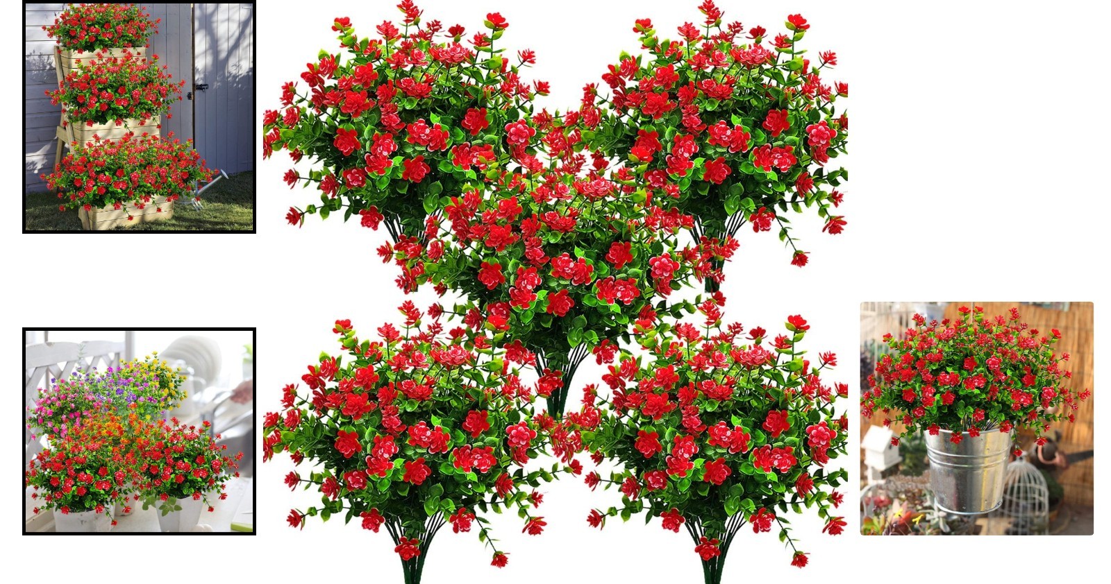 Realistic Eco-Friendly Red-Eucalyptus Fake Flowers – Perfect for Any Season
