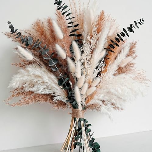 Dried Flower Bouquet – Pampas Grass, Bunny Tails, Olive Green Eucalyptus & A