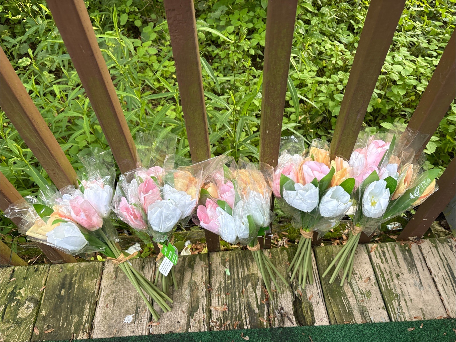 45 Artificial Tulips Flowers Multi Color Tulips Real Touch Faux Latex Bouquets