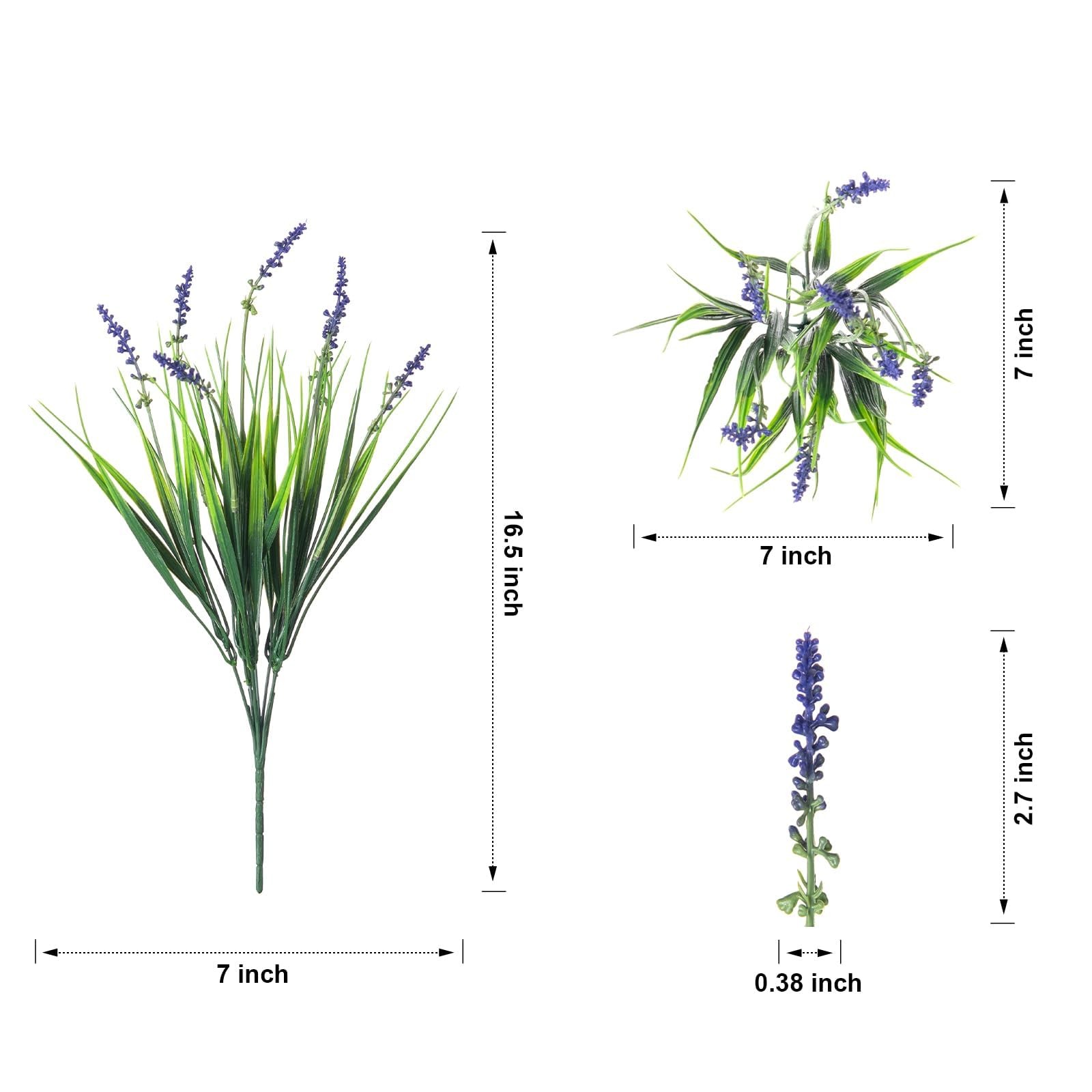 20PCS Artificial Plants Fake Flowers Monkey Grass for Outdoors,UV Resistant R…