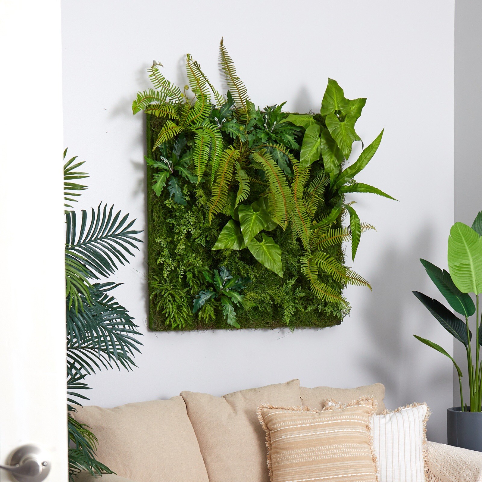 40” Mixed FoliageFerns Artificial Living Wall Panel Home Decor. Retail $639