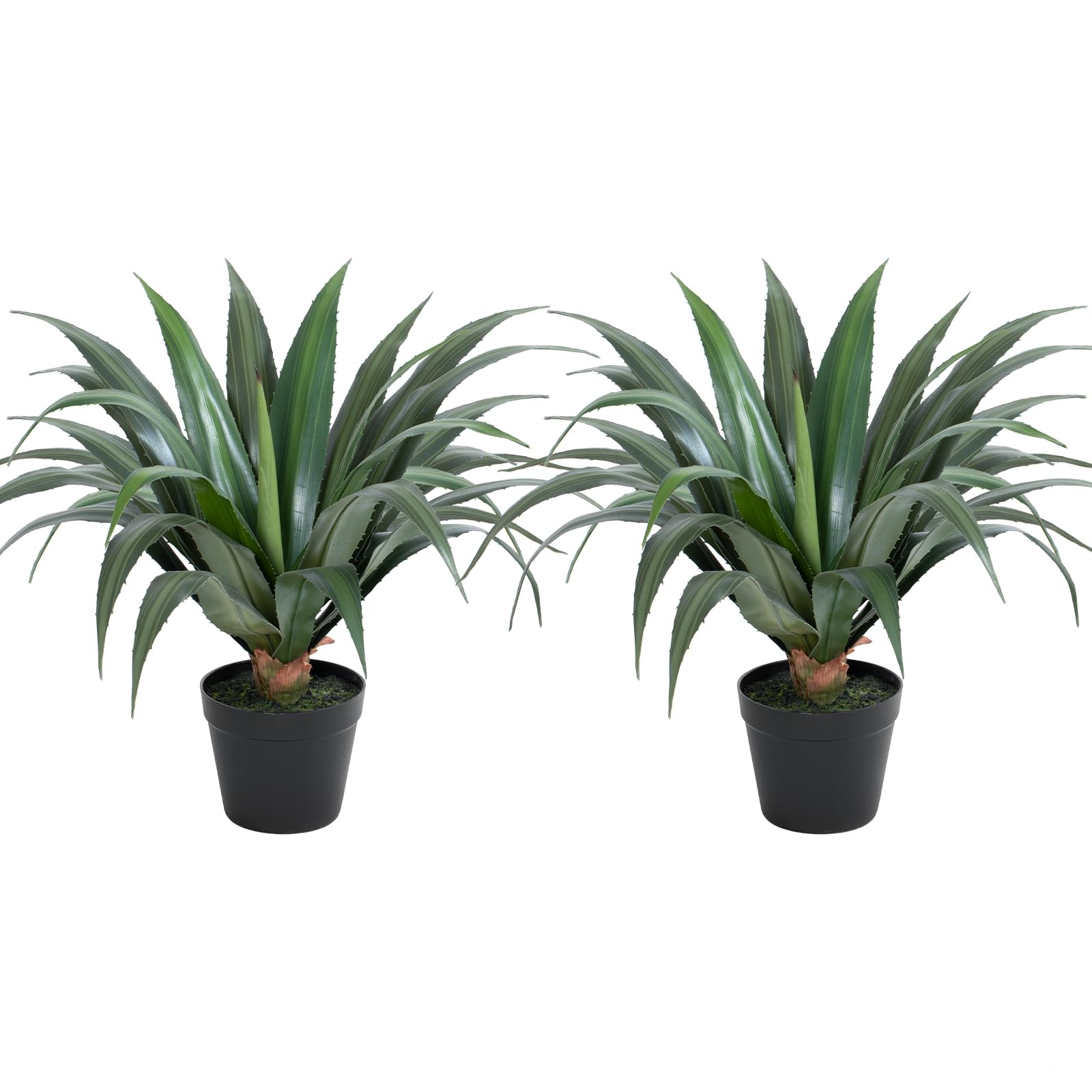 2FT Artificial Spiked Agave Plants Tall,24″Fake Silk UV Resistant Plants with…