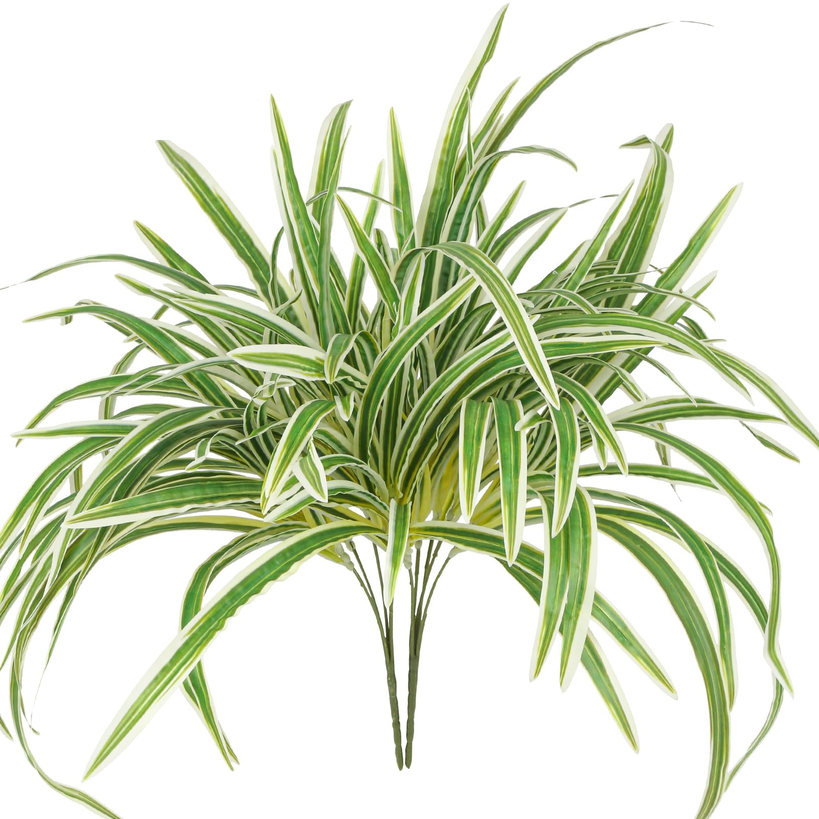 2 Packs Artificial Spider Plant Large 23.6In Fake Greenery Plants UV Resistan