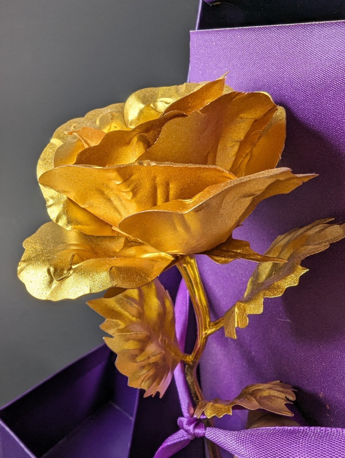 Genuine 24K Gold Rose. 10 inch tall. Forever rose.