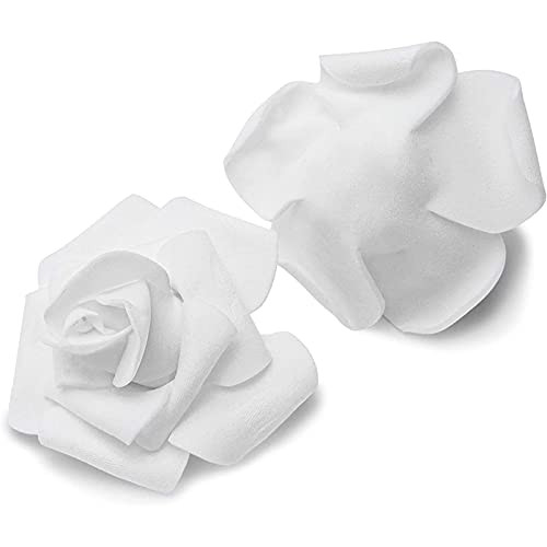 Rose Flower Heads, Artificial Flowers (2 in, Snow 200-Pack) White