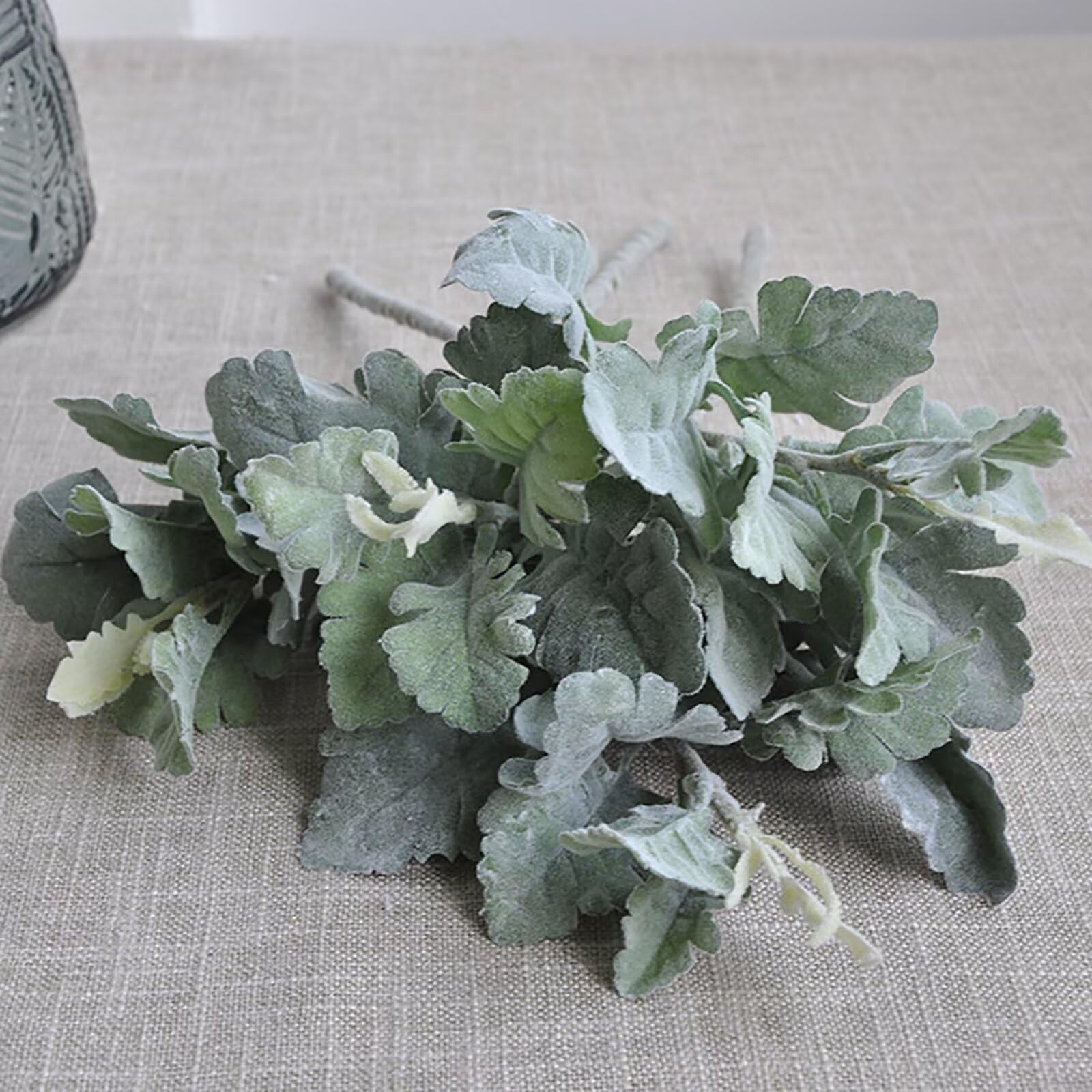 10Pcs Artificial Dusty Miller Bush Greenery Faux Green Dusty Miller Plants Fa…
