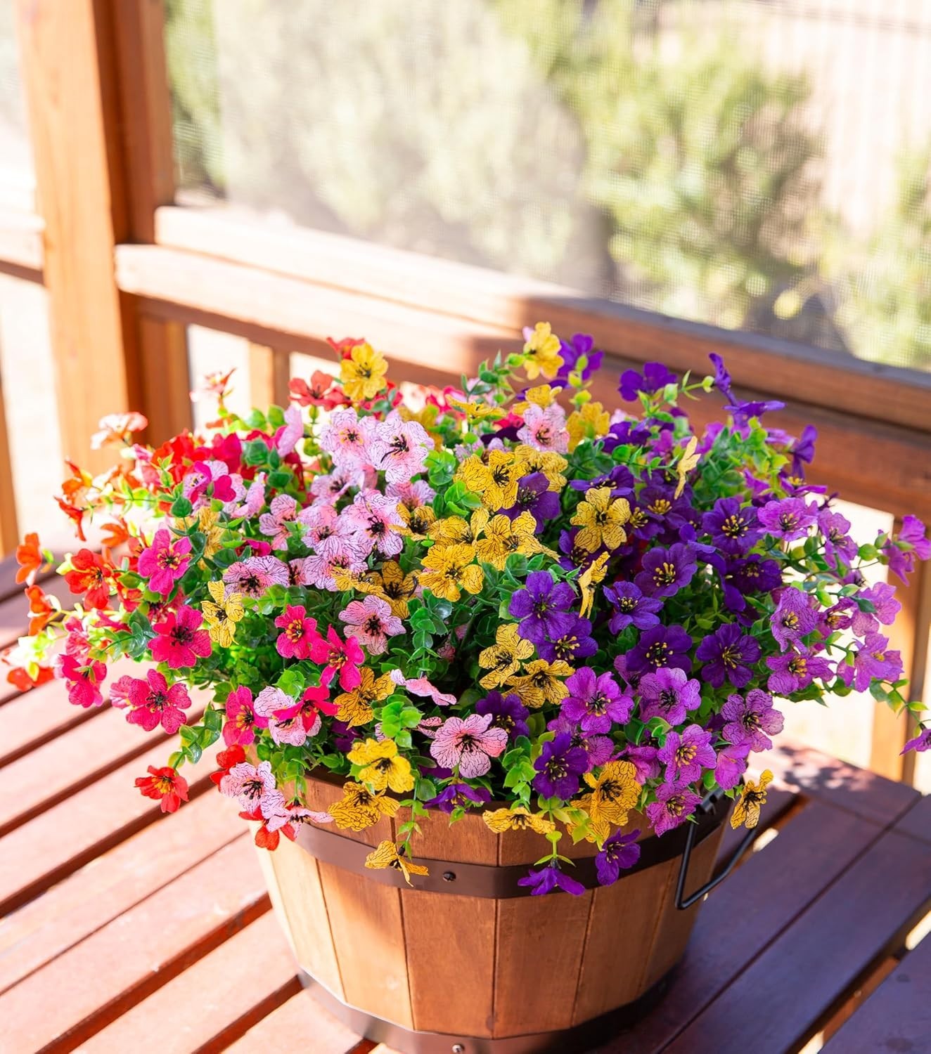 Outdoor Indoor Artificial Flower Arrangement, 6 Colors