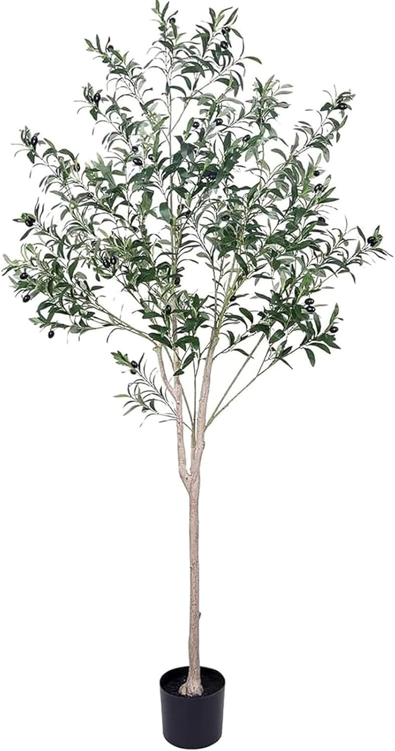 6FT Artificial Olive Tree for Living Room, Bendable Faux Silk Plant Decor