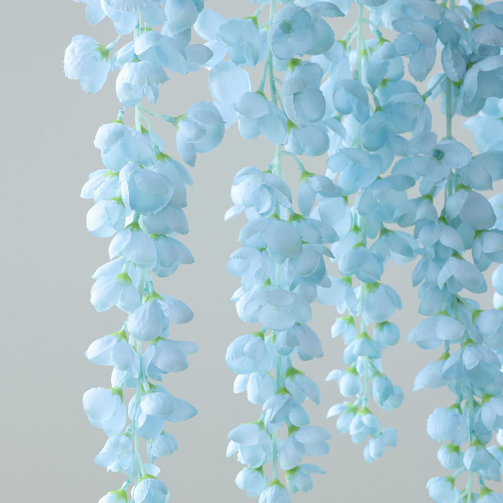 6Pcs Grey Wisteria Hanging Flowers 48″ Silk Wisteria Artificial Flowers Garla…