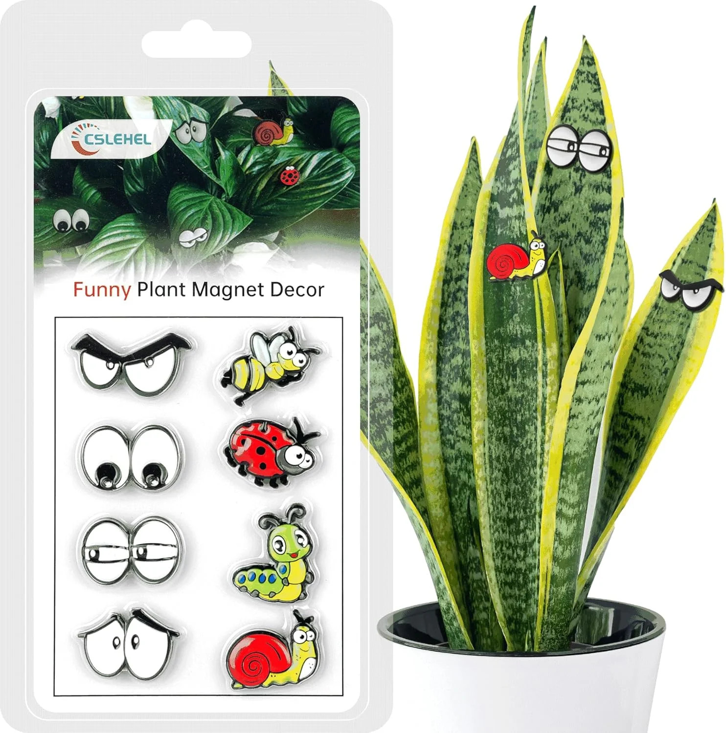 Plant Magnets Eyes for Potted Plants 8 PCS Cute Magnetic Plant Eyes with Cartoon