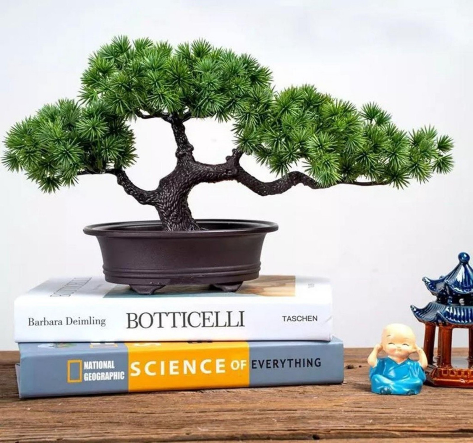 Artificial Bonsai Pine Tree Model 2 Maintenance-Free With Moss and Pebble