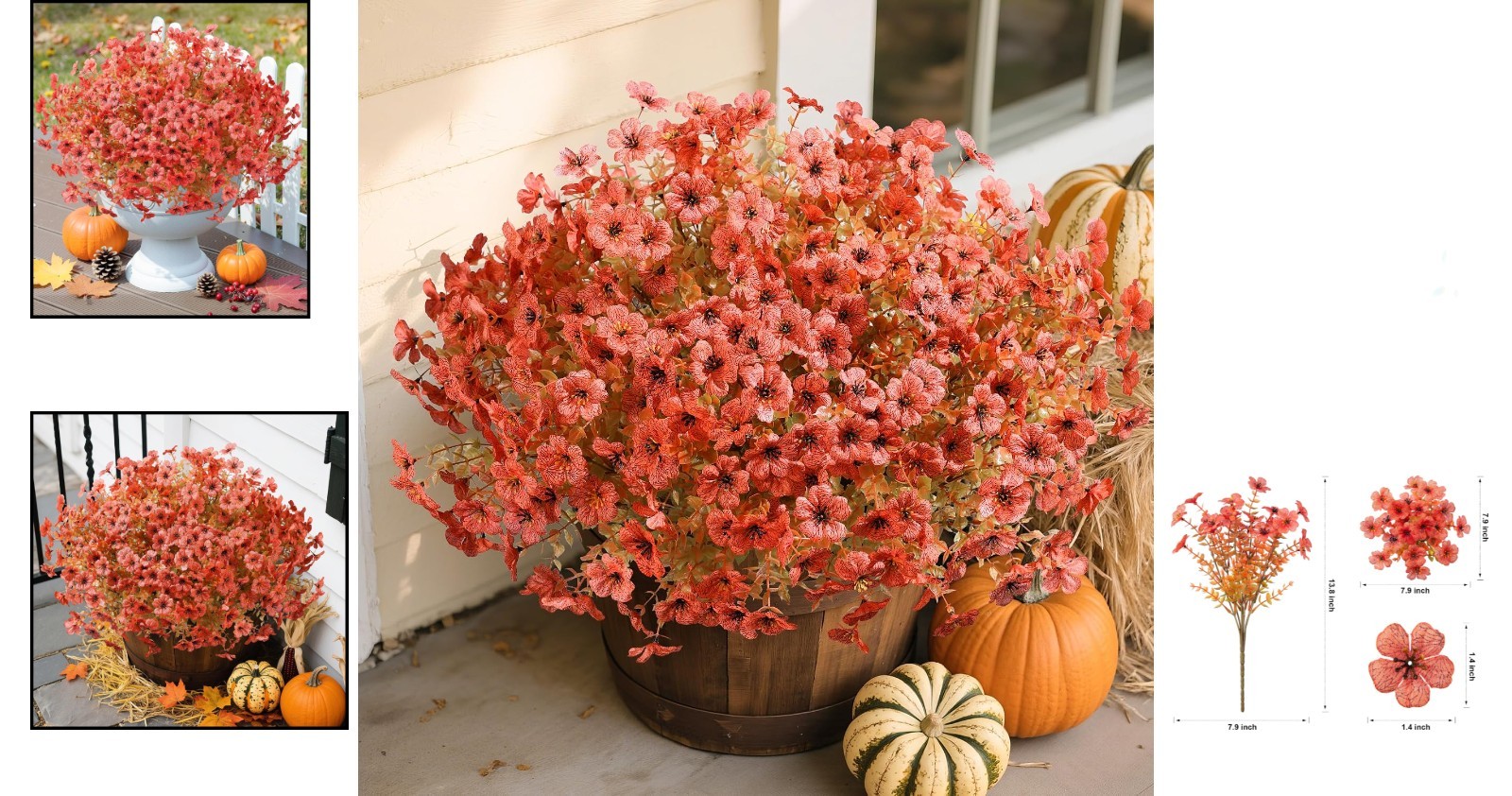 Low Maintenance 12 Pack of Artificial Mums – Autumn Outdoor Décor Essentials