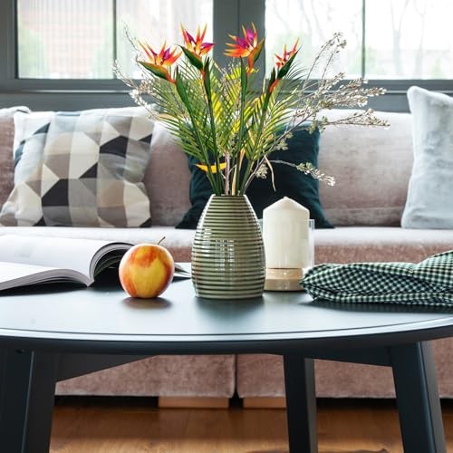 8 PCS Bird of Paradise Artificial Plant Combo Palm （c）31.5 Inch Orange（8 Pcs）