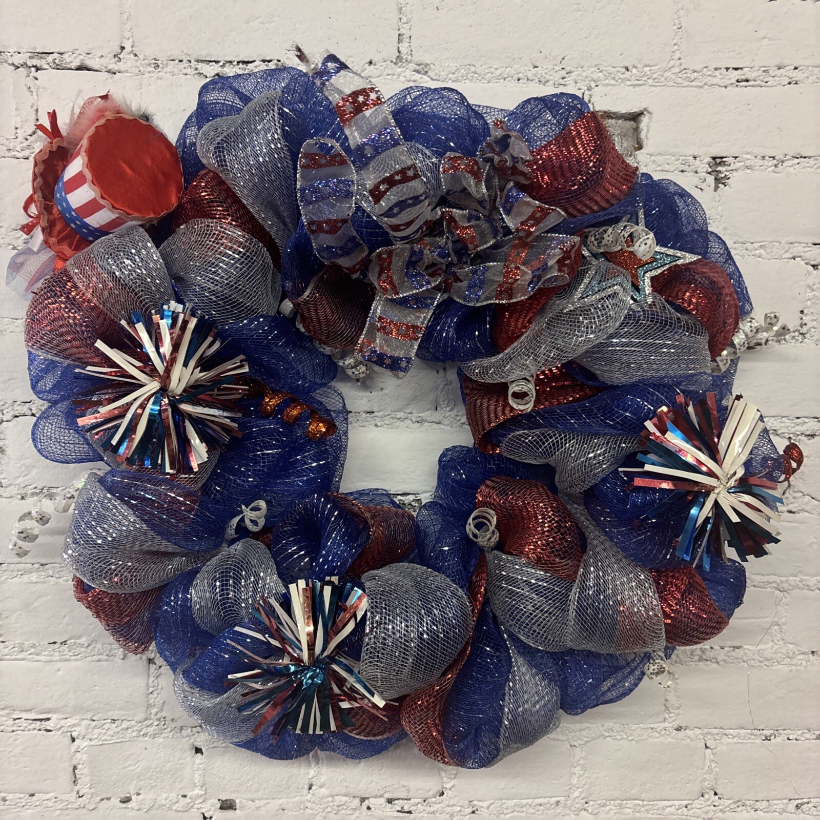 VTG Patriotic Wreath Independence Day 4th Of July Red White Blue 250 Years