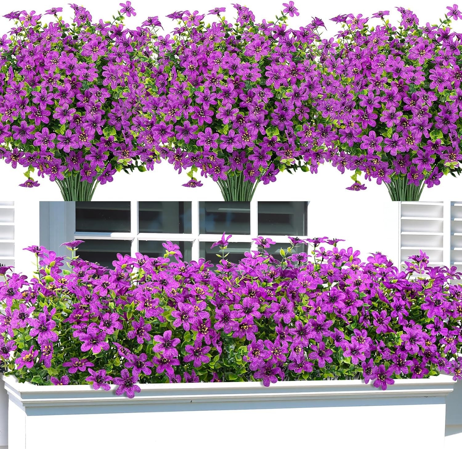 20 Bundles Fake Flowers Spring Artificial Flowers for Outdoors UV Resistant for